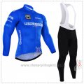 2016 Cycling Jersey Giro D'italy Blue and White Long Sleeve and Bib Tight