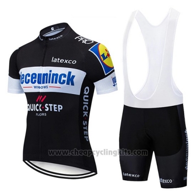 2019 Cycling Jersey Deceuninck Quick Step Black White Short Sleeve and Bib Short