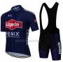 2021 Cycling Jersey Alpecin Fenix Deep Blue Short Sleeve and Bib Short