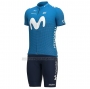 2021 Cycling Jersey Movistar Blue Short Sleeve and Bib Short