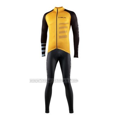 2021 Cycling Jersey Nalini Yellow Long Sleeve and Bib Short