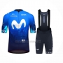 2024 Cycling Jersey Movistar Blue White Short Sleeve And Bib Short