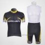 2011 Cycling Jersey Louis Garneau Black and Yellow Short Sleeve and Bib Short