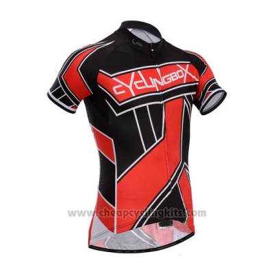 2014 Cycling Jersey Fox Cyclingbox Red and Black Short Sleeve and Bib Short