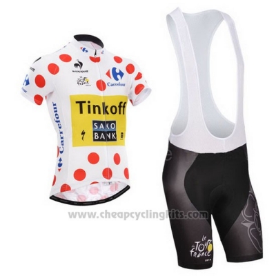 2014 Cycling Jersey Saxobank Lider White and Red Short Sleeve and Bib Short