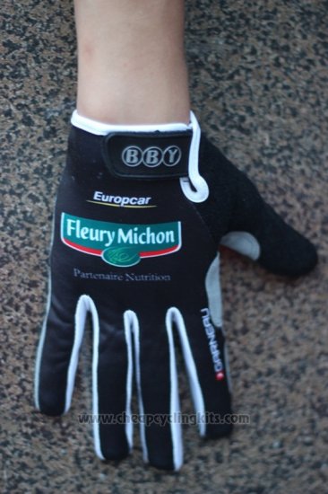 2014 Europcar Full Finger Gloves Cycling Black [BQXE-413]