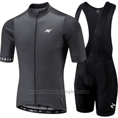 2018 Cycling Jersey Morvelo Dark Gray Short Sleeve and Bib Short