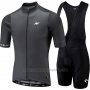 2018 Cycling Jersey Morvelo Dark Gray Short Sleeve and Bib Short