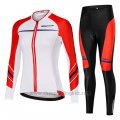 2019 Cycling Clothing Women Mieyco White Orange Long Sleeve and Overalls