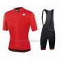 2020 Cycling Jersey Sportful Red Short Sleeve and Bib Short