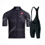 2021 Cycling Jersey Castelli Black White Short Sleeve and Bib Short