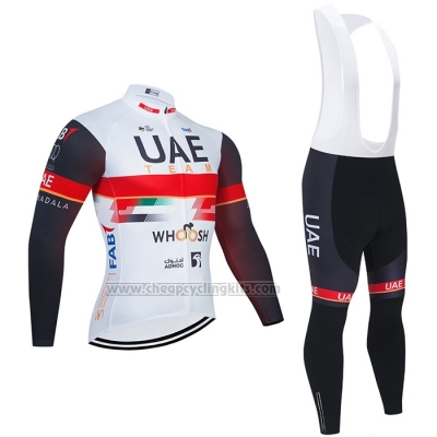 2021 Cycling Jersey UAE White Long Sleeve and Bib Short