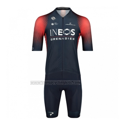 2022 Cycling Jersey Ineos Grenadiers Red Blue Short Sleeve and Bib Short