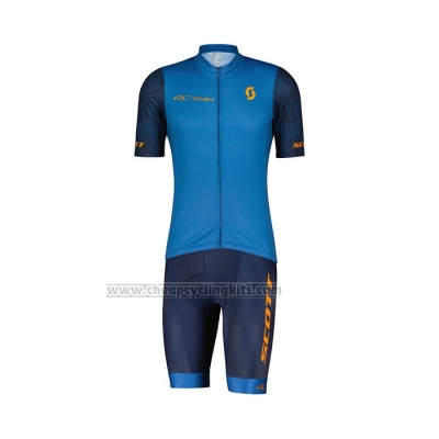 2022 Cycling Jersey Scott Blue Short Sleeve and Bib Short