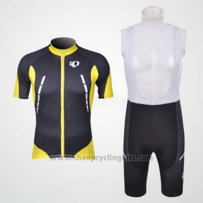 2011 Cycling Jersey Pearl Izumi Black and Yellow Short Sleeve and Bib Short