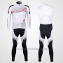 2012 Cycling Jersey Northwave Black and White Long Sleeve and Bib Tight