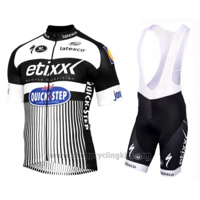 2016 Cycling Jersey Etixx Quick Step White and Black Short Sleeve and Bib Short