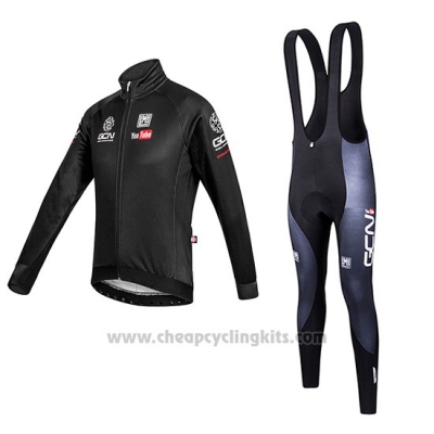 2016 Cycling Jersey Global Cycling Network Black Long Sleeve and Bib Tight