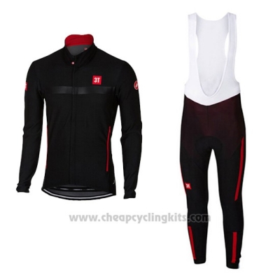 2017 Cycling Jersey Castelli Black Long Sleeve and Bib Tight