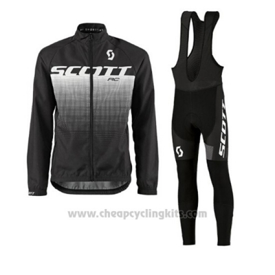 2017 Cycling Jersey Scott Black Long Sleeve and Bib Tight