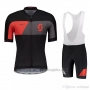 2018 Cycling Jersey Scott Black Gray Short Sleeve and Bib Short