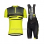 2021 Cycling Jersey Scott Gray Yellow Short Sleeve and Bib Short