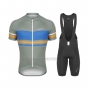 2021 Cycling Jersey de Marchi Green Blue Short Sleeve and Bib Short