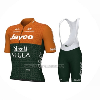 2024 Cycling Jersey Jayco AlUla Orange Green Short Sleeve And Bib Short