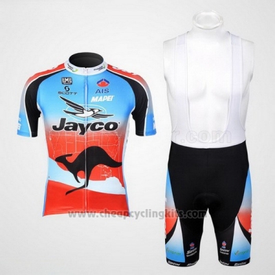 Cycling Jersey Jayco Sky Blue and Red Short Sleeve and Bib Short