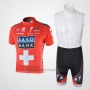 2010 Cycling Jersey Saxo Bank Champion Switzerland Short Sleeve and Bib Short