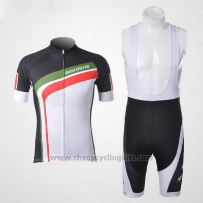 2012 Cycling Jersey Giordana Green and Black Short Sleeve and Bib Short [BQXE-2012]