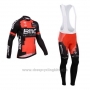 2014 Cycling Jersey BMC Black and Red Long Sleeve and Bib Tight