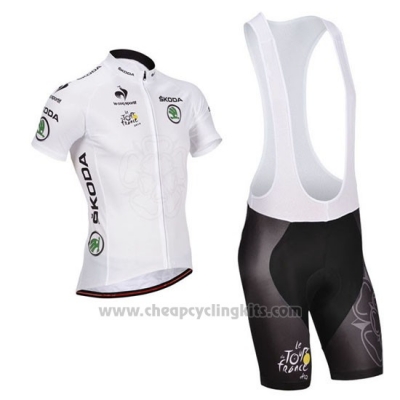 2014 Cycling Jersey Tour de France White Short Sleeve and Bib Short