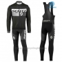 2016 Cycling Jersey Scott Black and White Long Sleeve and Bib Tight