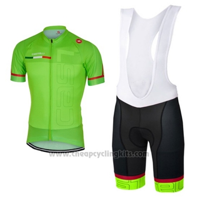 2017 Cycling Jersey Castelli Green Short Sleeve and Bib Short