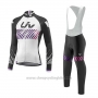 2017 Cycling Jersey Liv White Long Sleeve and Bib Tight