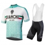 2018 Cycling Jersey Bianchi Attone White and Green Short Sleeve and Bib Short