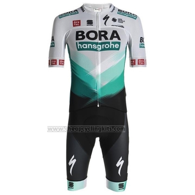 2021 Cycling Jersey Bora-Hansgrone White Green Black Short Sleeve and Bib Short