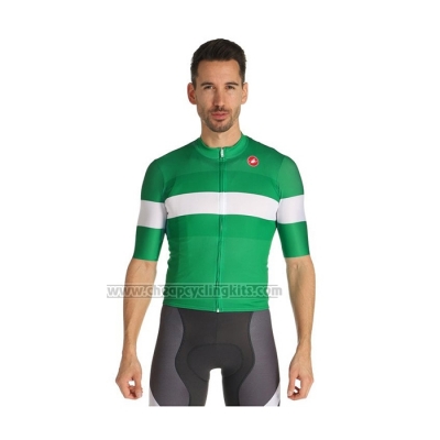 2021 Cycling Jersey Castelli Green Short Sleeve and Bib Short