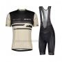 2021 Cycling Jersey Scott Light Brown Short Sleeve and Bib Short