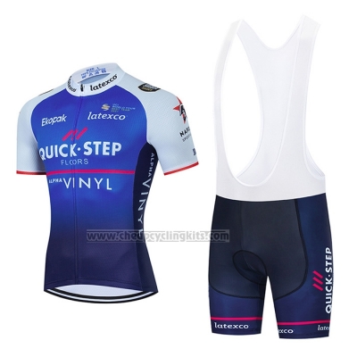 2022 Cycling Jersey Quick Step Alpha Vinyl Blue White Short Sleeve and Bib Short