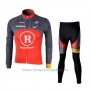 2010 Cycling Jersey Radioshack Orange and Gray Long Sleeve and Bib Tight Pantaloni