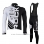 2010 Cycling Jersey Rock Racing Black and White Long Sleeve and Bib Tight