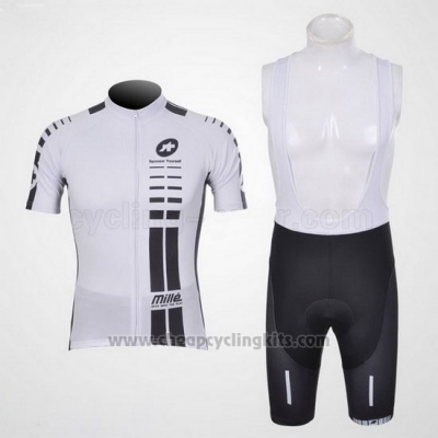 2011 Cycling Jersey Assos White and Black Short Sleeve and Bib Short