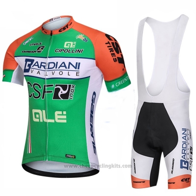 2018 Cycling Jersey Bardiani Csf Green Short Sleeve Salopette