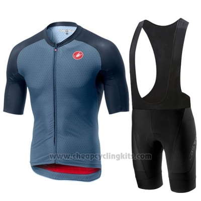 2019 Cycling Jersey Castelli Aero Race Blue Red Short Sleeve and Overalls