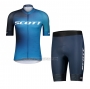 2021 Cycling Jersey Scott Black Blue Short Sleeve and Bib Short