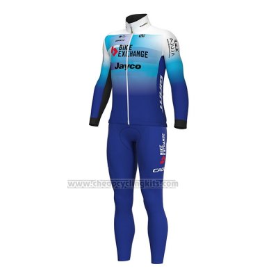 2022 Cycling Jersey Bike Exchange Blue White Long Sleeve and Bib Short