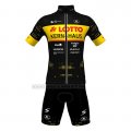 2022 Cycling Jersey Lotto-kern Haus Black Yellow Short Sleeve and Bib Short