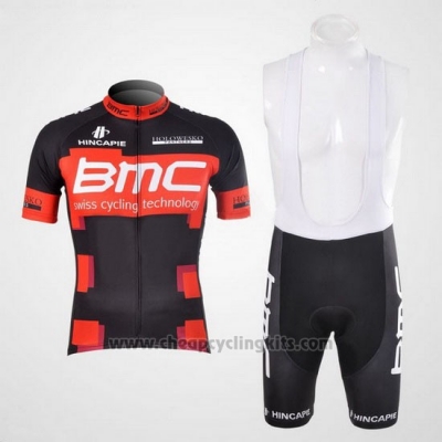 2012 Cycling Jersey BMC Black and Red Short Sleeve and Bib Short